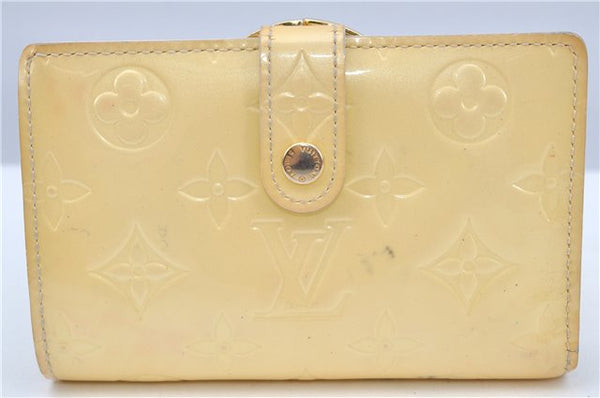 Auth Louis Vuitton Vernis Porte Monnaie Billets Viennois M91314 Yellow H7071