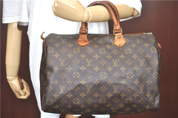 Authentic LOUIS VUITTON Monogram Speedy 35 Hand Bag M41524 LV H7074