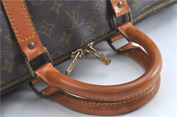 Auth Louis Vuitton Monogram Keepall Bandouliere 55 Boston Bag M41414 LV H7095