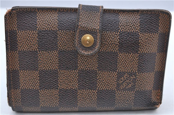 Auth Louis Vuitton Damier Porte Monnaie Billets Viennois Wallet N61664 LV H7104