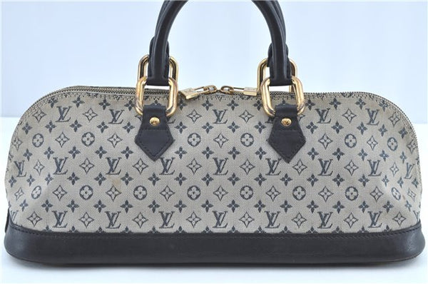 Authentic Louis Vuitton Monogram Mini Alma Ron Hand Bag Blue M92205 LV H7107