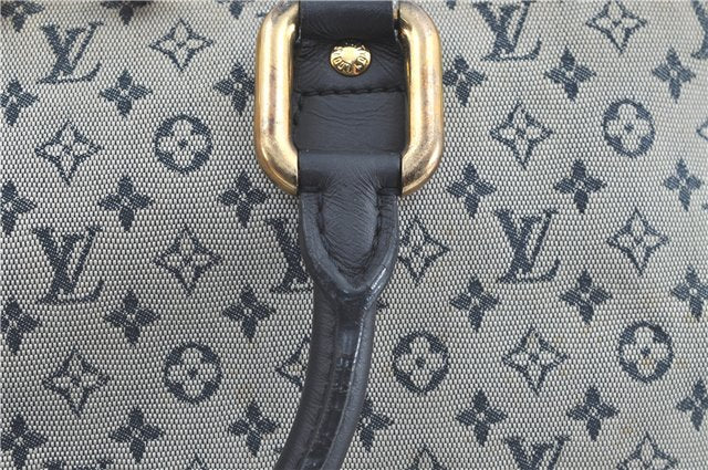 Authentic Louis Vuitton Monogram Mini Alma Ron Hand Bag Blue M92205 LV H7107