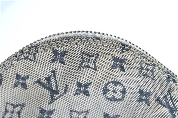 Authentic Louis Vuitton Monogram Mini Alma Ron Hand Bag Blue M92205 LV H7107