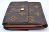 Auth Louis Vuitton Monogram Portefeuille Elise Bifold Wallet M61654 LV H7117