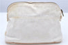 Authentic HERMES Bolide PM Pouch Canvas Leather White H7121