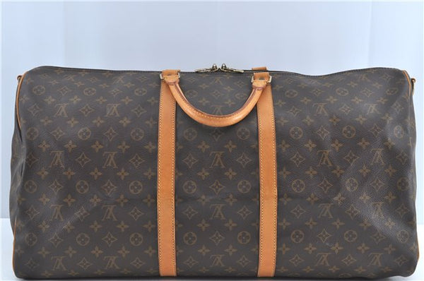 Auth Louis Vuitton Monogram Keepall Bandouliere 60 Boston Bag M41412 LV H7129