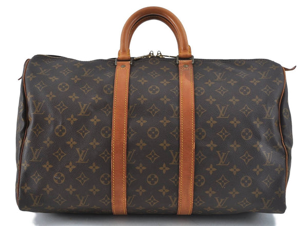 Authentic Louis Vuitton Monogram Keepall 45 Boston Bag M41428 LV H7146