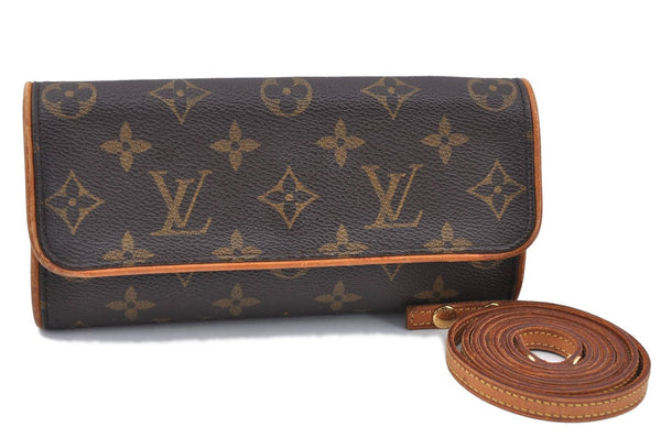 Authentic Louis Vuitton Monogram Pochette Twin PM Shoulder Bag M51854 LV H7191