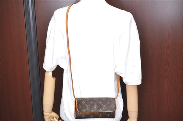 Authentic Louis Vuitton Monogram Pochette Twin PM Shoulder Bag M51854 LV H7191