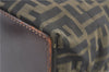 Authentic FENDI Zucca Tote Hand Bag Purse Nylon Leather Brown Black H7203