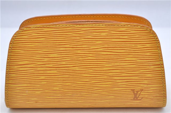 Authentic Louis Vuitton Epi Dauphine Cosmetic Pouch Yellow M48449 LV Junk H7210