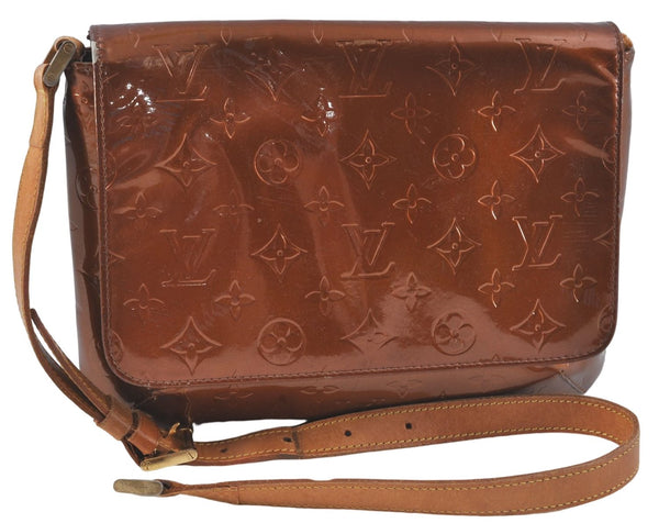 Auth Louis Vuitton Vernis Thompson Street Shoulder Bag Brown M91124 Junk H7214