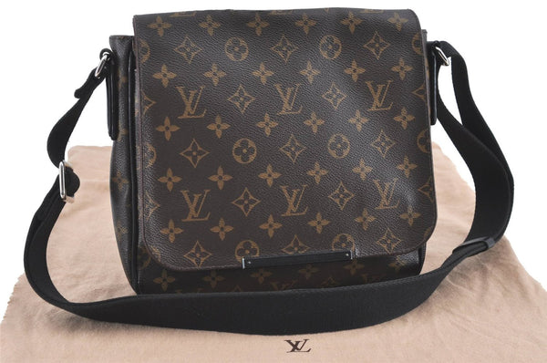 Auth Louis Vuitton Monogram Macassar District PM Shoulder Bag M40935 LV H7221