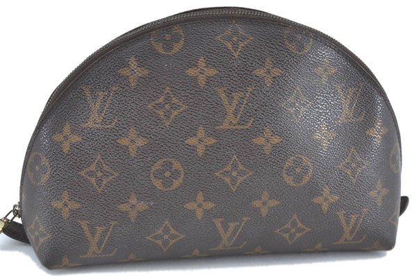 Auth Louis Vuitton Monogram Trousse Demi Ronde 23 Cosmetic Pouch M47520 LV H7236