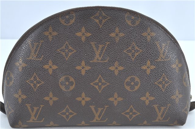 Auth Louis Vuitton Monogram Trousse Demi Ronde 23 Cosmetic Pouch M47520 LV H7236