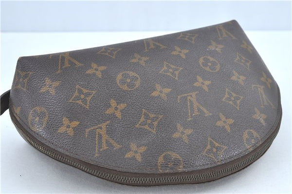 Auth Louis Vuitton Monogram Trousse Demi Ronde 23 Cosmetic Pouch M47520 LV H7236