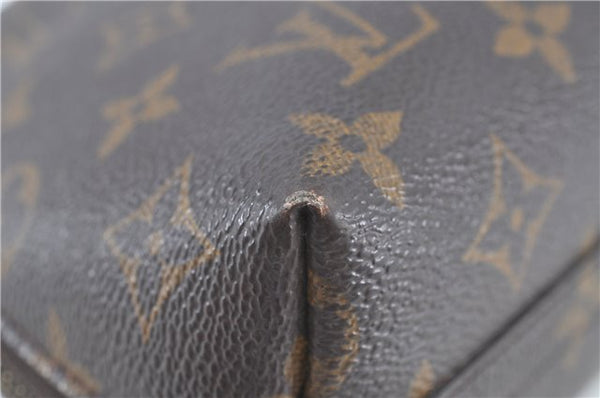 Auth Louis Vuitton Monogram Trousse Demi Ronde 23 Cosmetic Pouch M47520 LV H7236