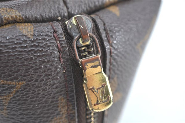 Auth Louis Vuitton Monogram Trousse Demi Ronde 23 Cosmetic Pouch M47520 LV H7236