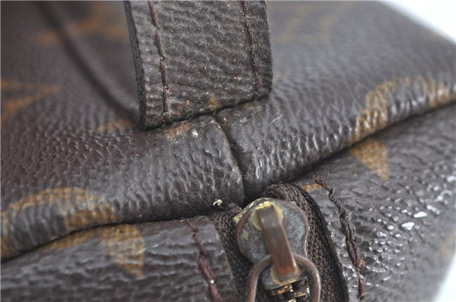 Auth Louis Vuitton Monogram Trousse Demi Ronde 23 Cosmetic Pouch M47520 LV H7236