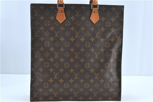 Authentic Louis Vuitton Monogram Sac Plat Hand Bag M51140 LV H7244