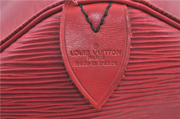 Authentic Louis Vuitton Epi Keepall 55 Boston Bag Red M42957 LV H7246