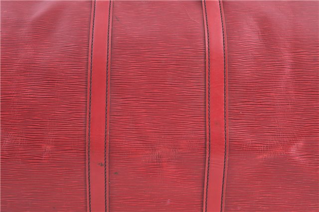 Authentic Louis Vuitton Epi Keepall 55 Boston Bag Red M42957 LV H7246