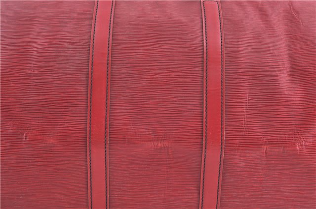 Authentic Louis Vuitton Epi Keepall 55 Boston Bag Red M42957 LV H7246