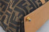 Authentic FENDI Zucca Tote Hand Bag Purse Canvas Leather Brown Beige H7259