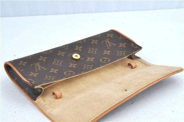 Authentic LOUIS VUITTON Monogram Pochette Twin GM Shoulder Bag M51852 LV H7271