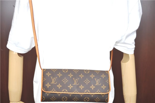 Authentic LOUIS VUITTON Monogram Pochette Twin GM Shoulder Bag M51852 LV H7271