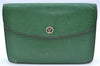 Authentic LOUIS VUITTON Epi Montaigne 20 Clutch Bag Green LV H7287