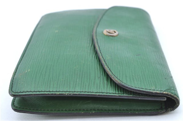 Authentic LOUIS VUITTON Epi Montaigne 20 Clutch Bag Green LV H7287