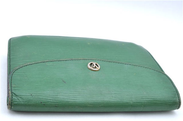 Authentic LOUIS VUITTON Epi Montaigne 20 Clutch Bag Green LV H7287