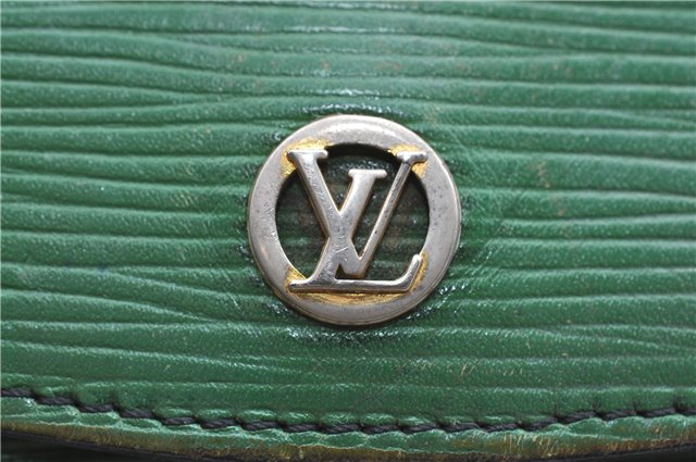 Authentic LOUIS VUITTON Epi Montaigne 20 Clutch Bag Green LV H7287