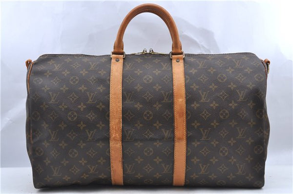 Auth LOUIS VUITTON Monogram Keepall Bandouliere 50 Boston Bag M41416 LV H7296