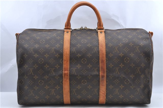 Auth LOUIS VUITTON Monogram Keepall Bandouliere 50 Boston Bag M41416 LV H7296