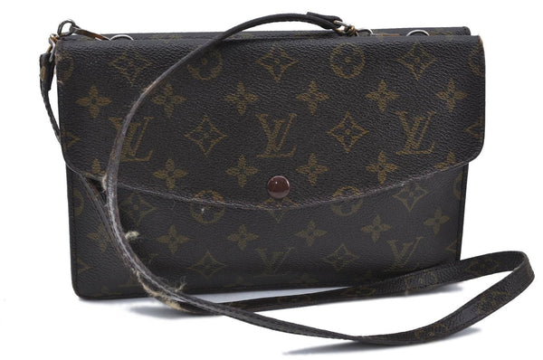 Auth Louis Vuitton Monogram Pochette Double Rabat 2Way Shoulder Cross Bag H7300