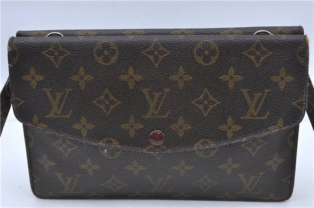 Auth Louis Vuitton Monogram Pochette Double Rabat 2Way Shoulder Cross Bag H7300