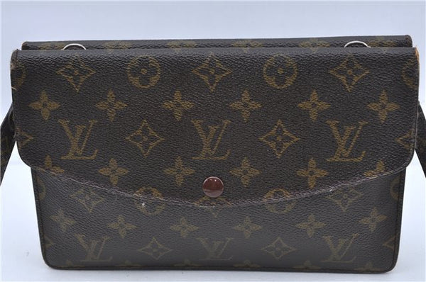 Auth Louis Vuitton Monogram Pochette Double Rabat 2Way Shoulder Cross Bag H7300