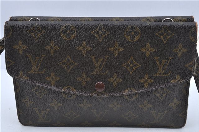 Auth Louis Vuitton Monogram Pochette Double Rabat 2Way Shoulder Cross Bag H7300