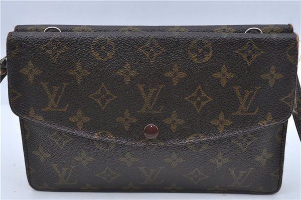 Auth Louis Vuitton Monogram Pochette Double Rabat 2Way Shoulder Cross Bag H7300