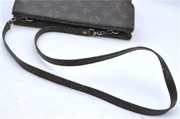 Auth Louis Vuitton Monogram Pochette Double Rabat 2Way Shoulder Cross Bag H7300