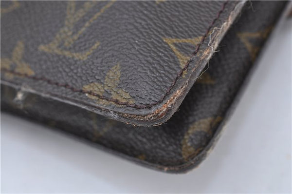 Auth Louis Vuitton Monogram Pochette Double Rabat 2Way Shoulder Cross Bag H7300