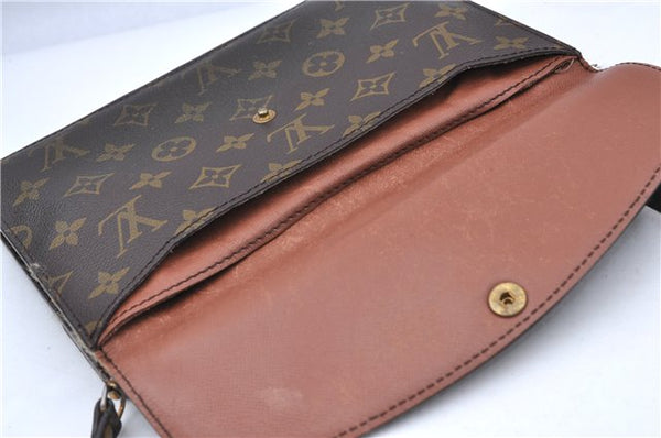 Auth Louis Vuitton Monogram Pochette Double Rabat 2Way Shoulder Cross Bag H7300