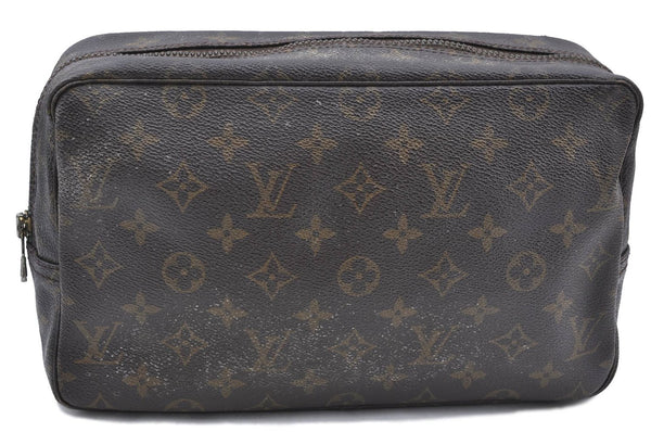 Auth Louis Vuitton Monogram Trousse Toilette 28 Clutch Hand Bag M47522 LV H7306