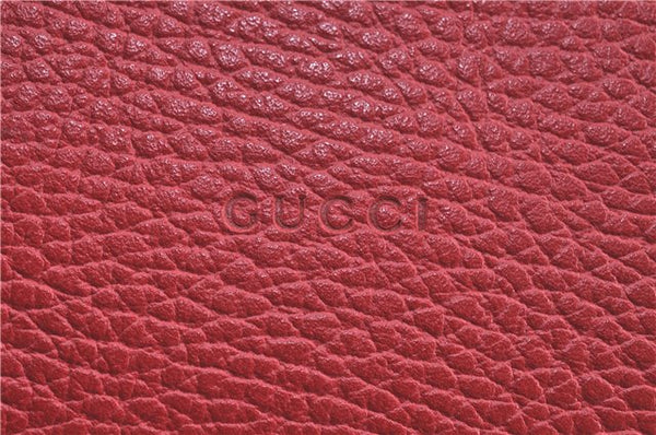 Authentic GUCCI Bamboo Tassel Clutch Hand Bag Leather 449653 Red H7310