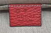 Authentic GUCCI Bamboo Tassel Clutch Hand Bag Leather 449653 Red H7310