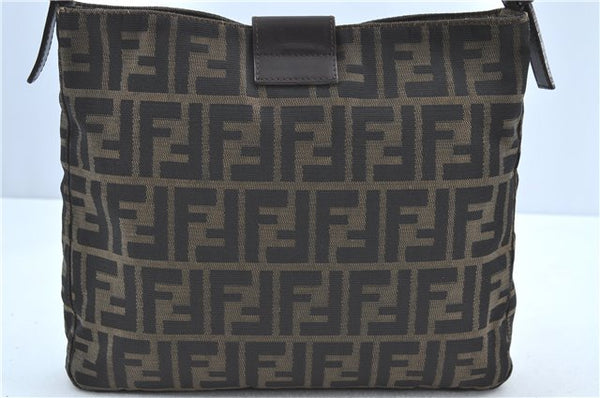 Auth FENDI Zucca Mamma Baguette Shoulder Tote Bag Canvas Leather Brown H7316