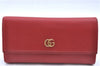 Authentic GUCCI Long Wallet Purse Leather 456116 Red H7317