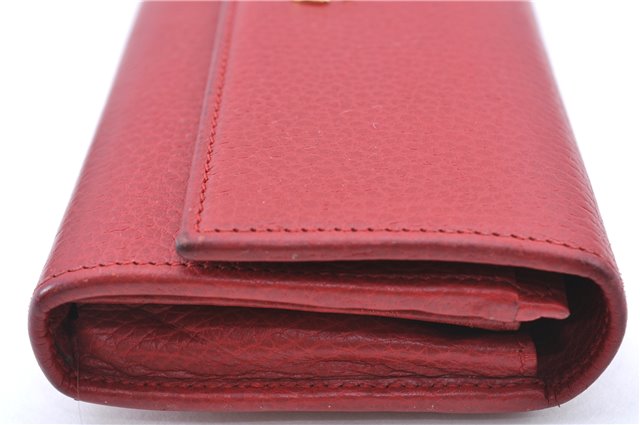 Authentic GUCCI Long Wallet Purse Leather 456116 Red H7317